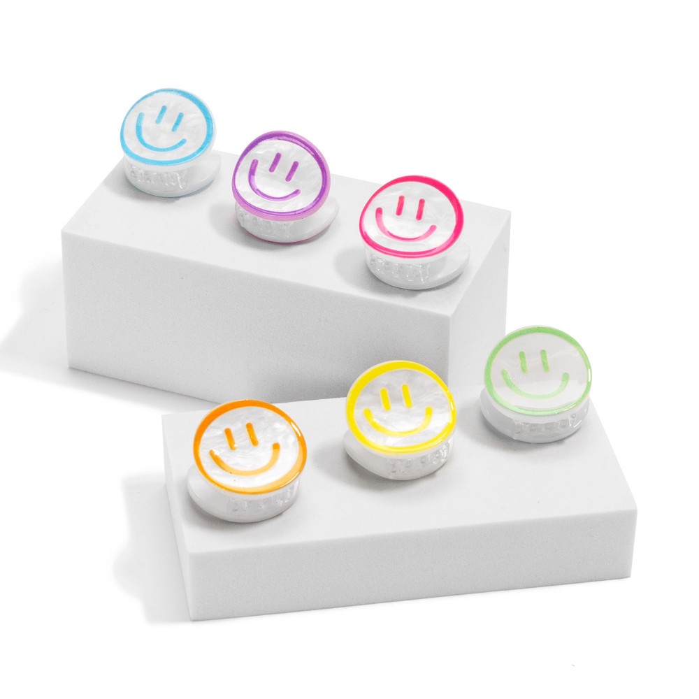 Happy Face Mini Hair Claw Clip - Approximately 1" L view 4