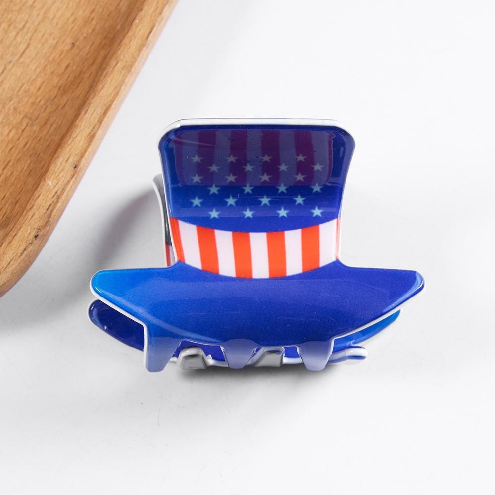 Americana Hat Acetate Claw Hair Clip - Approximately 2.25" L view 2