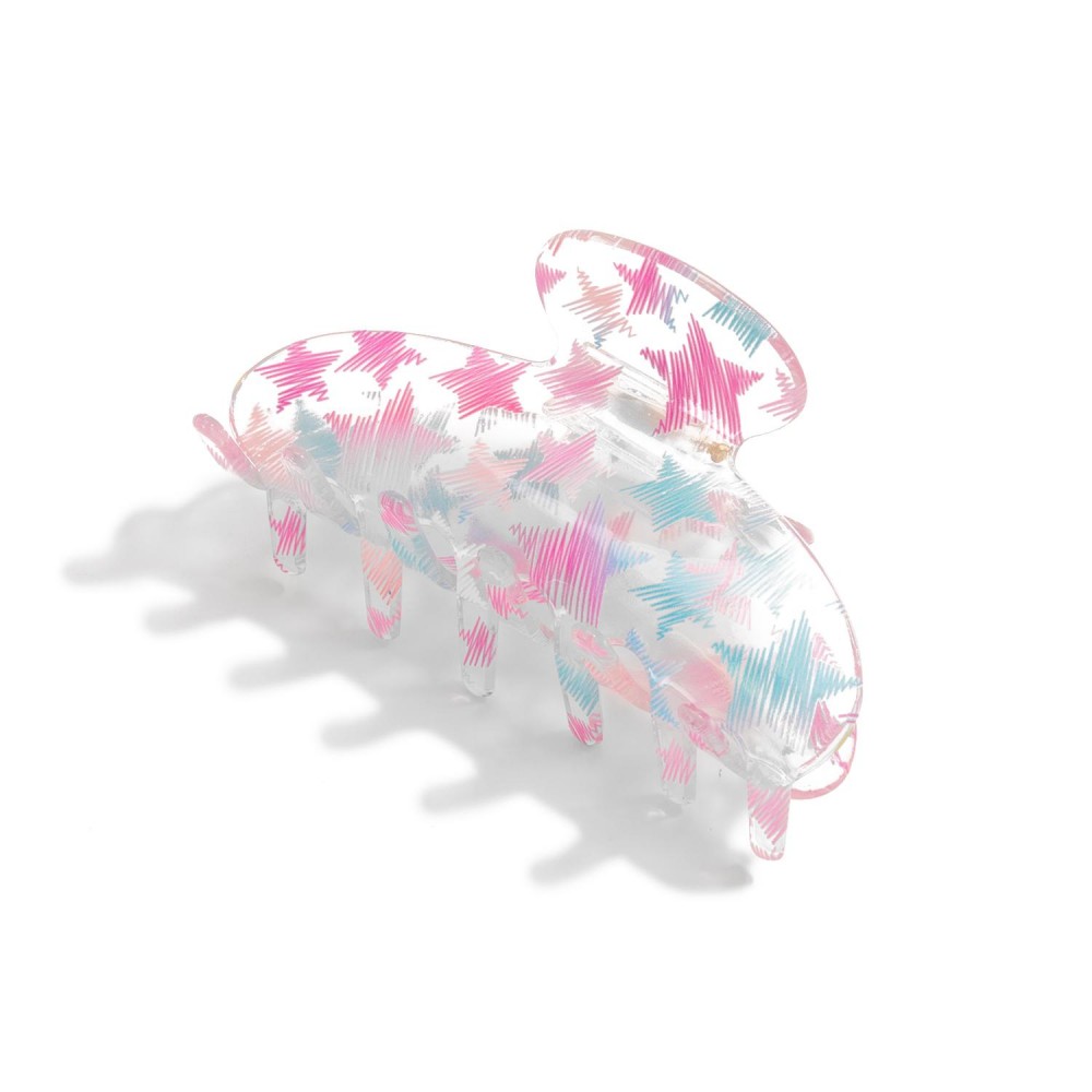 Printed Acetate Claw Hair Clip - Approximately 3.5" L view 2