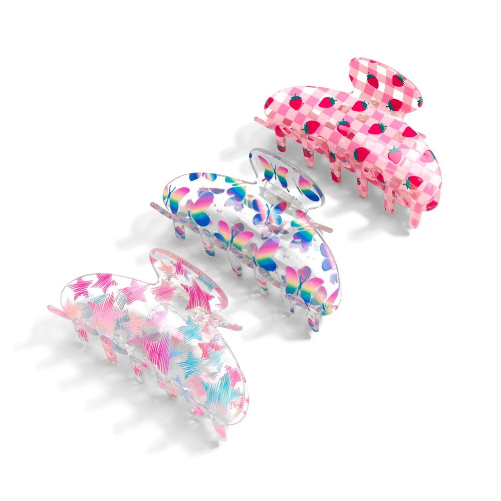 Printed Acetate Claw Hair Clip - Approximately 3.5" L view 4