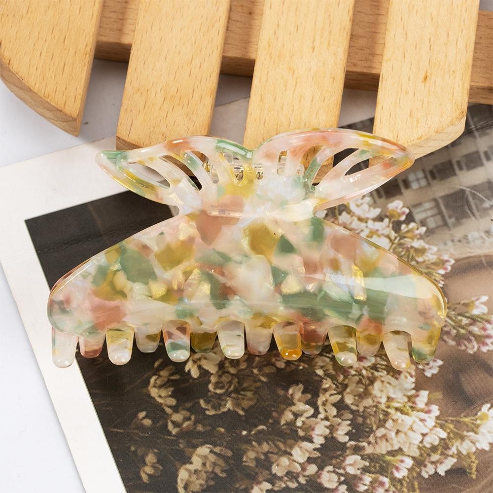 Hollow Butterfly Acetate Claw Hair Clip - Approximately 3" L view 2