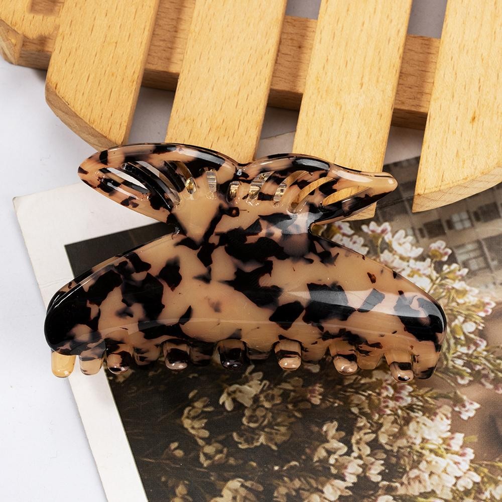 Hollow Butterfly Acetate Claw Hair Clip - Approximately 3" L view 2