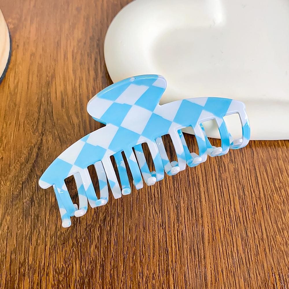 Checker Acetate Claw Hair Clip - Approximately 3.25" L view 2