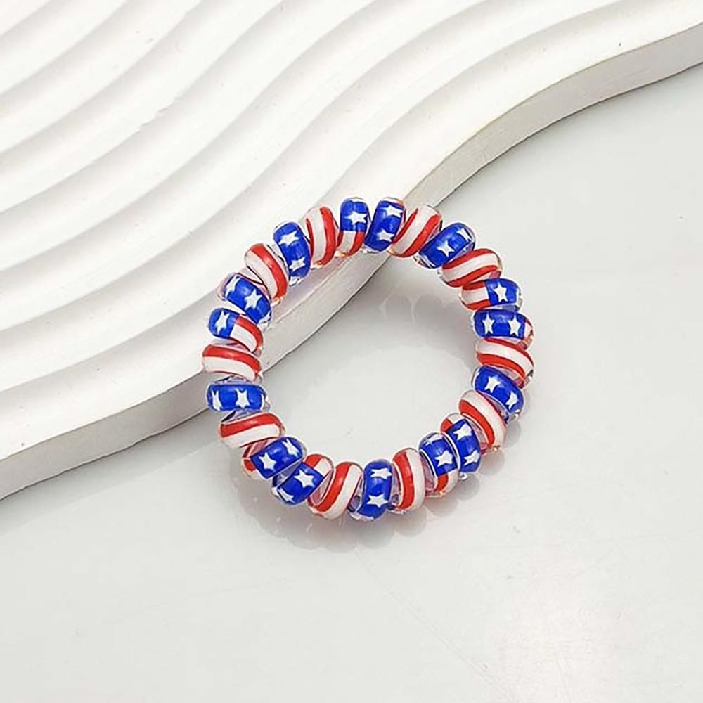 Americana Spiral Hair Tie - Approximately 1.5" D view 2