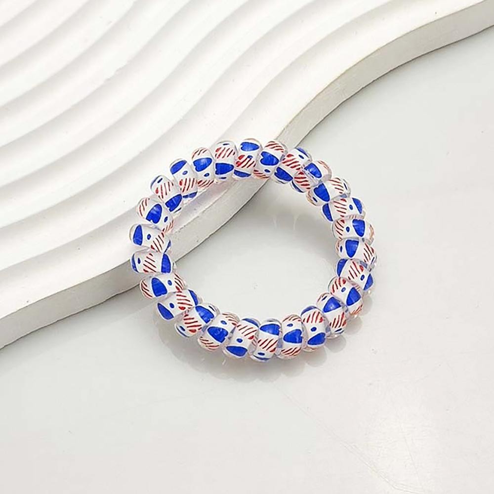 Americana Spiral Hair Tie - Approximately 1.5" D view 2