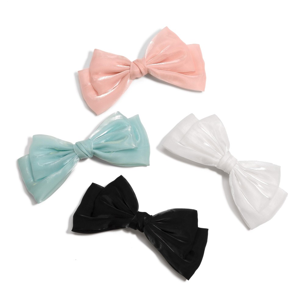 Oversized Ribbon Hair Bow Clip - Approximately 7" W view 6