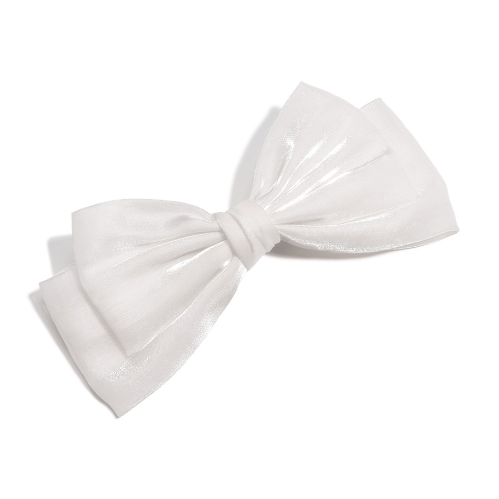 Oversized Ribbon Hair Bow Clip - Approximately 7" W view 2