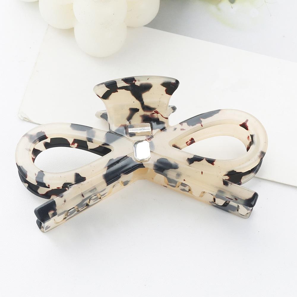 Acetate Bow Hair Clip With Rhinestone Detail - Approximately 3.75" W view 2