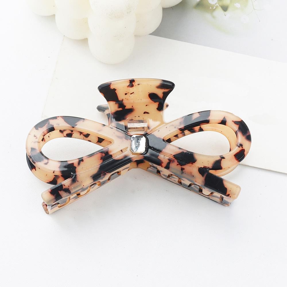 Acetate Bow Hair Clip With Rhinestone Detail - Approximately 3.75" W view 2