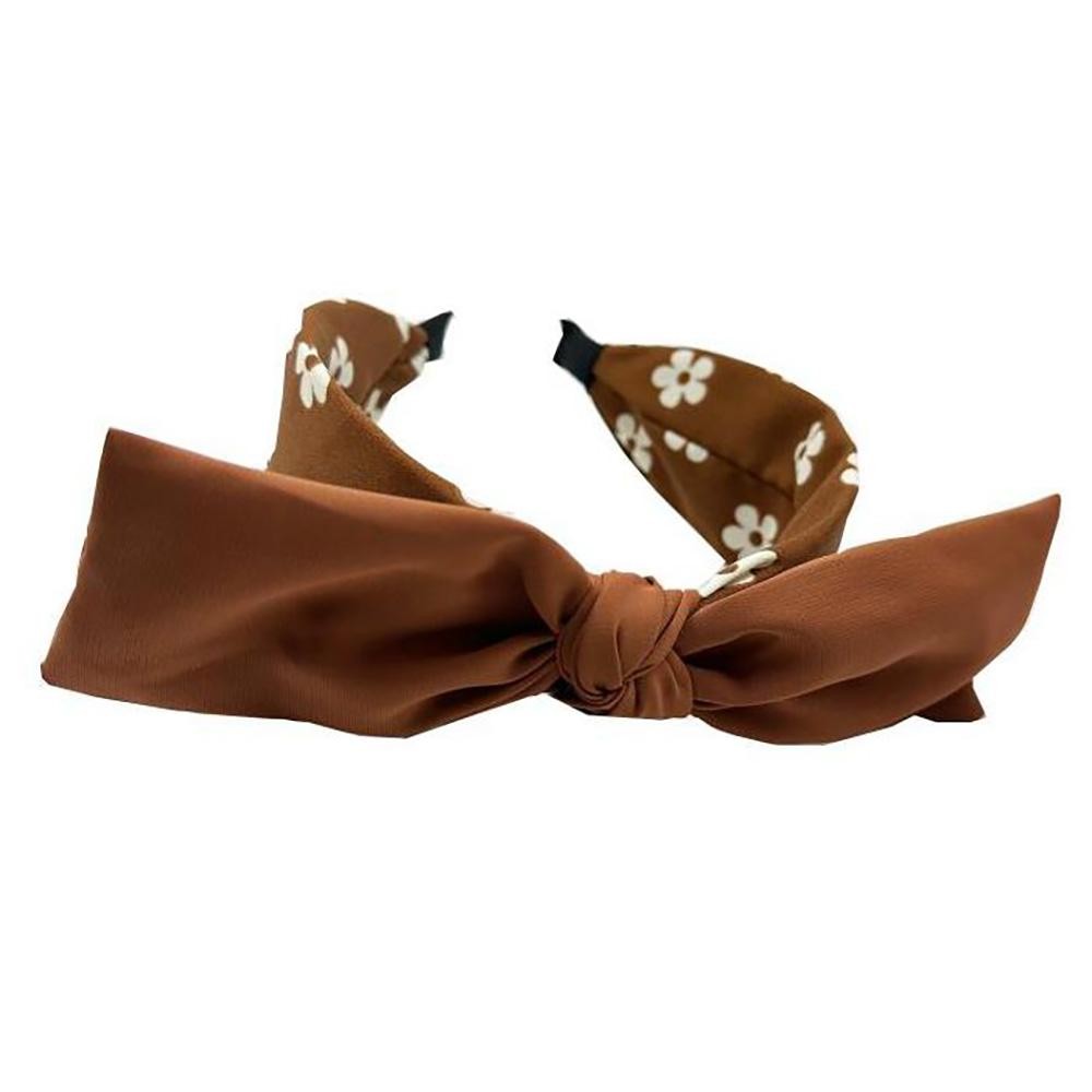Flower Print Knotted Bow Headband - One Size Fits Most view 2