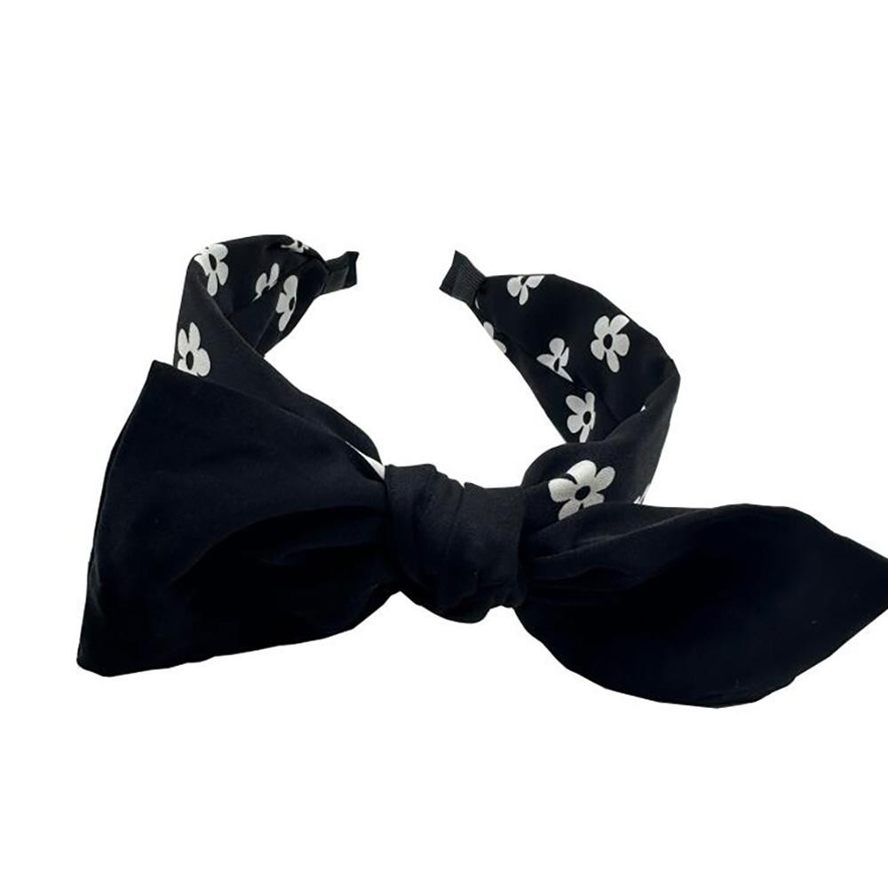 Flower Print Knotted Bow Headband - One Size Fits Most view 2