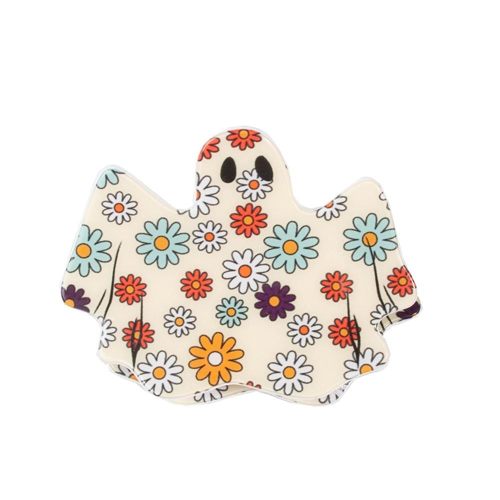 Flower Ghost Acetate Hair Claw Clip - Approximately 3" L view 2
