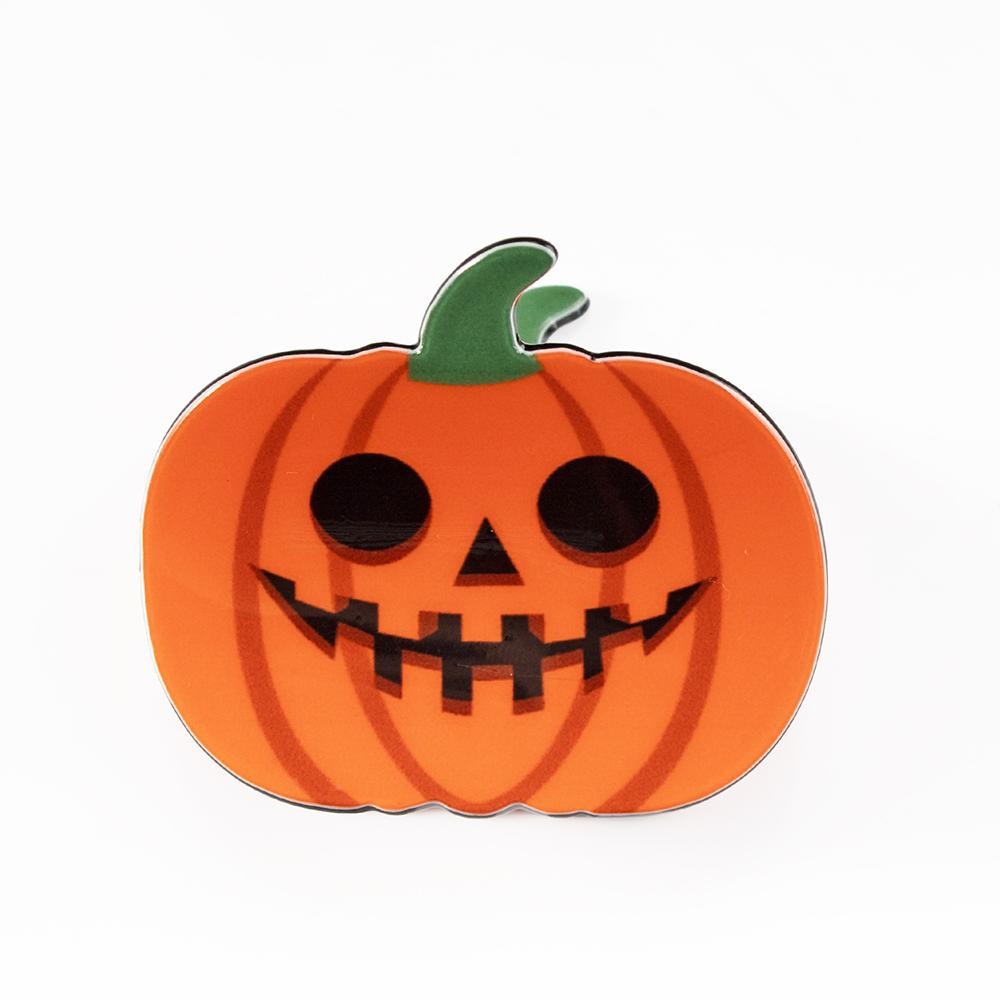 Happy Jack-O'-Lantern Acetate Hair Claw Clip - Approximately 2.5" L view 2