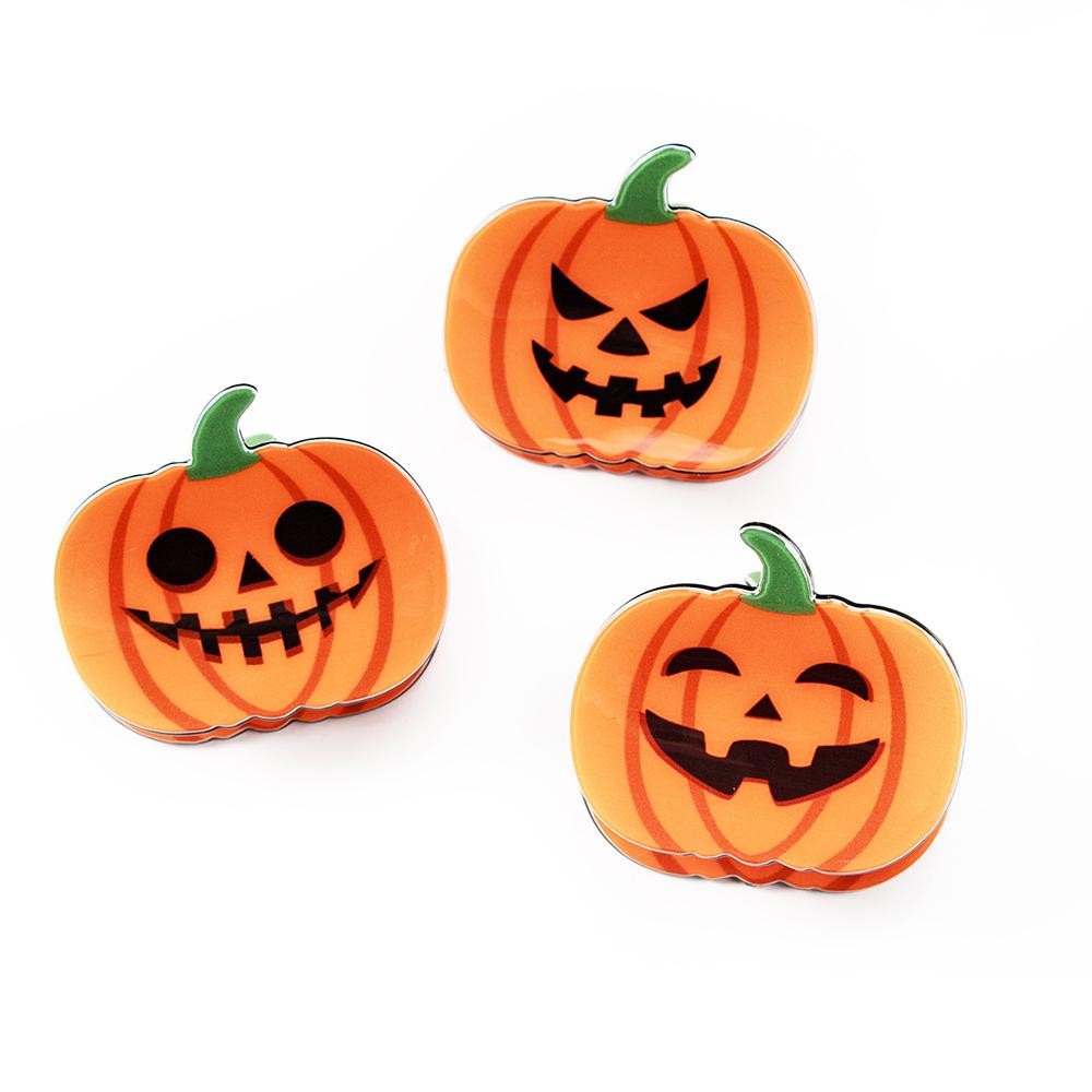 Happy Jack-O'-Lantern Acetate Hair Claw Clip - Approximately 2.5" L view 4