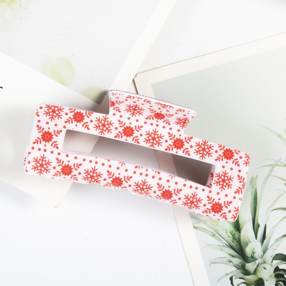 Hollow Christmas Snowflake Acetate Hair Claw Clip - Approximately 4" L view 2
