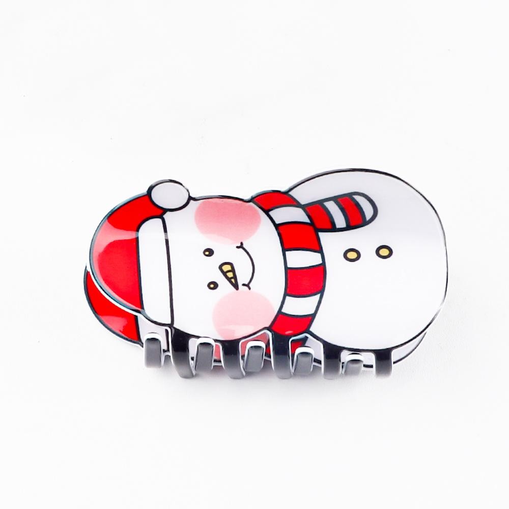 Acetate Snowman Hair Claw Clip - Approximately 3.5" L view 2