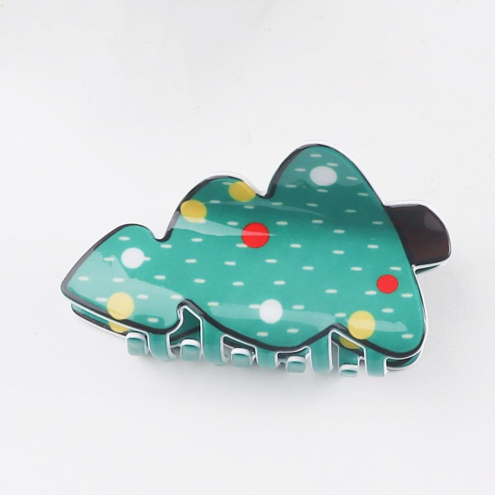Acetate Christmas Tree Hair Claw Clip - Approximately 3.5" L view 2