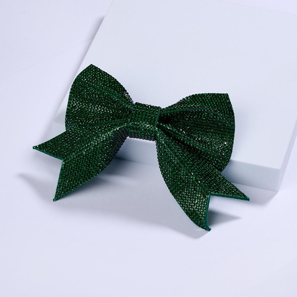 Rhinestone Studded Bow Clip In Hair Barrette - Approximately 5" L view 2