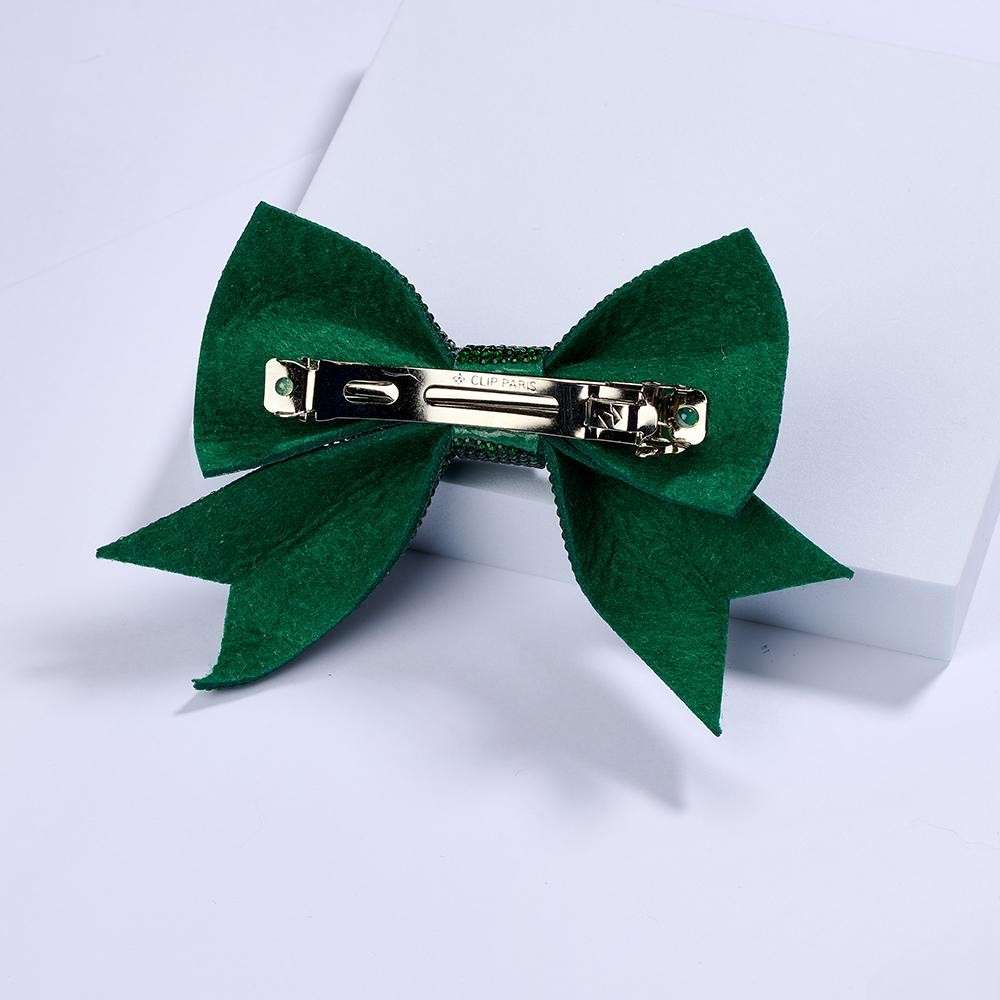 Rhinestone Studded Bow Clip In Hair Barrette - Approximately 5" L view 4
