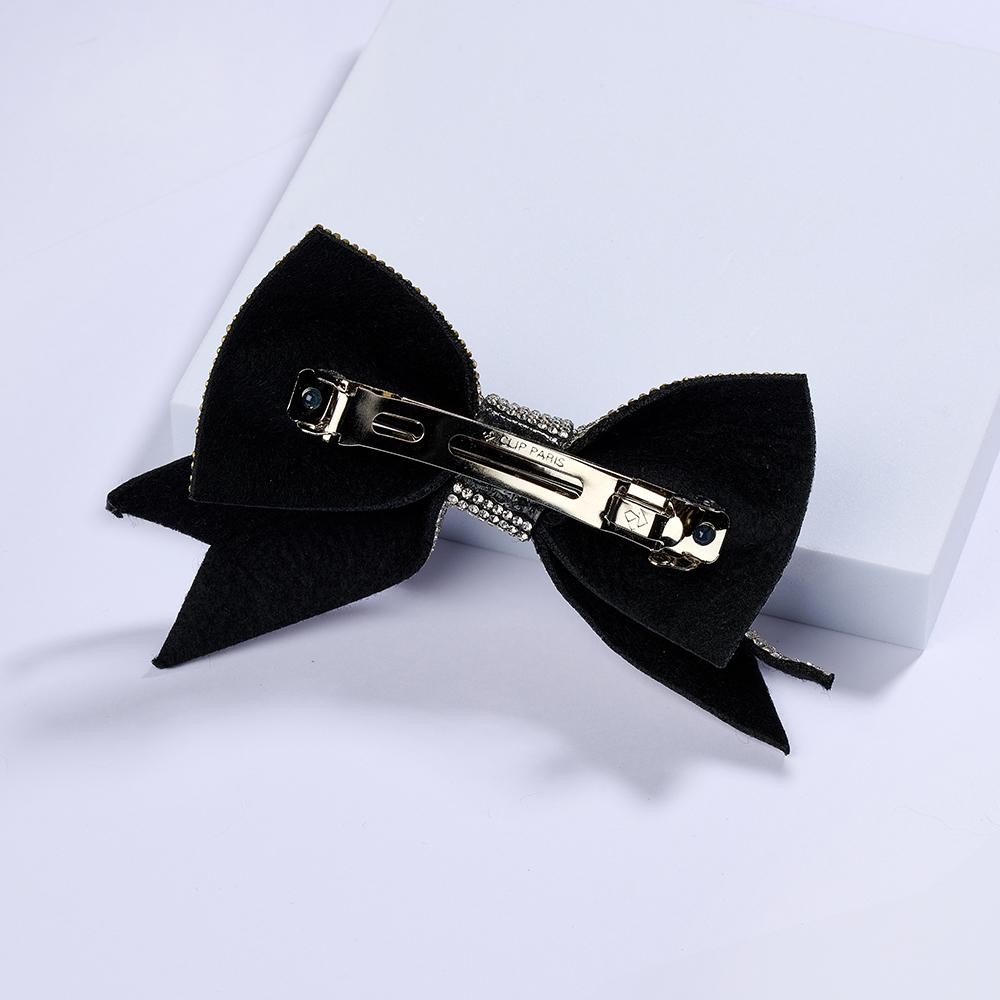 Rhinestone Studded Bow Clip In Hair Barrette - Approximately 5" L view 4