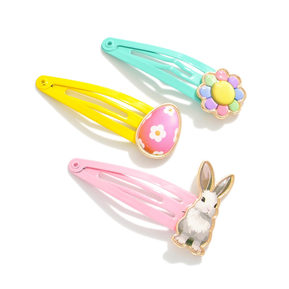 Enamel Easter Snap Hair Clip - Approximately 2" D view 2