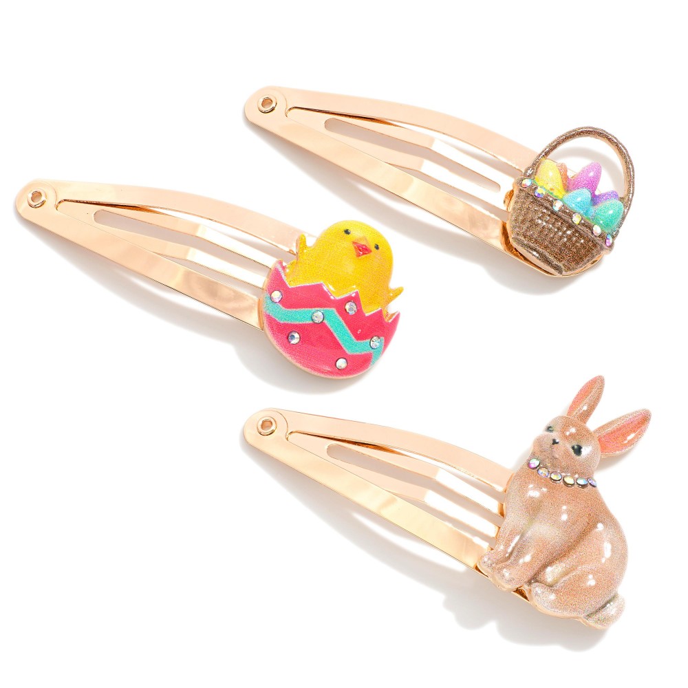 Enamel Easter Snap Hair Clip - Approximately 2" L view 2
