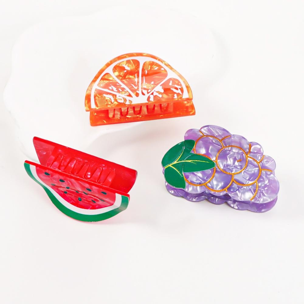 Marbled Fruit Claw Hair Clip - Approximately 2.5" L view 4