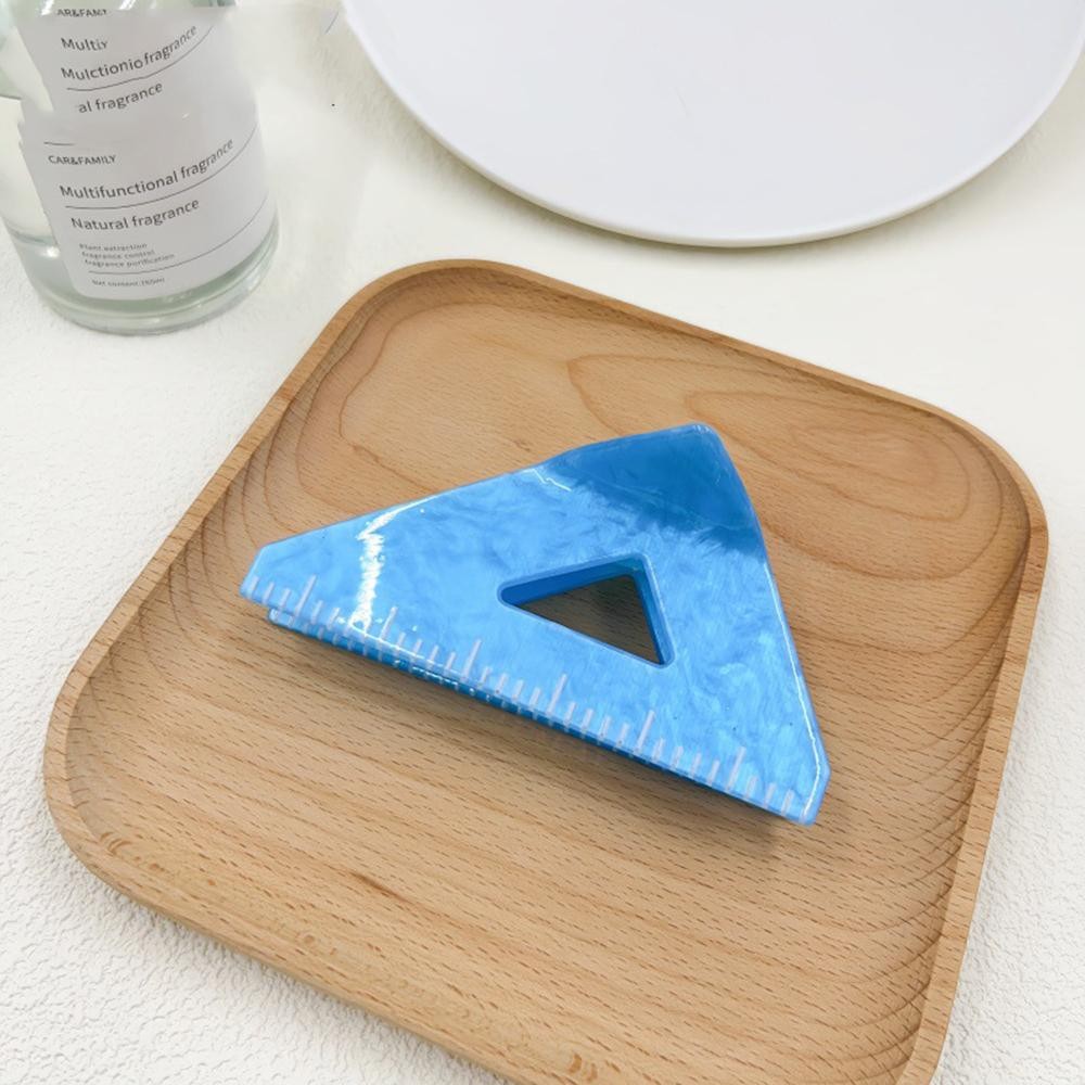 Marbled Acetate Triangular Ruler Claw Hair Clip - Approximately 4" L view 2