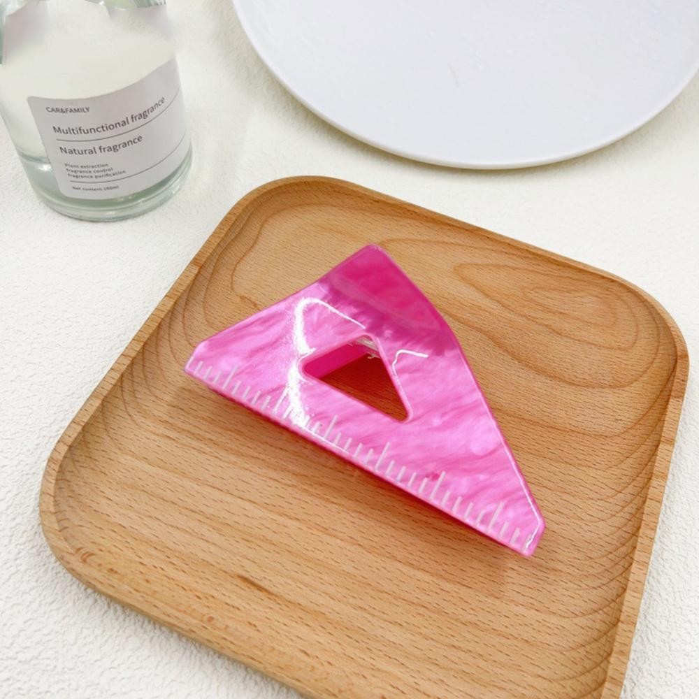 Marbled Acetate Triangular Ruler Claw Hair Clip - Approximately 4" L view 2