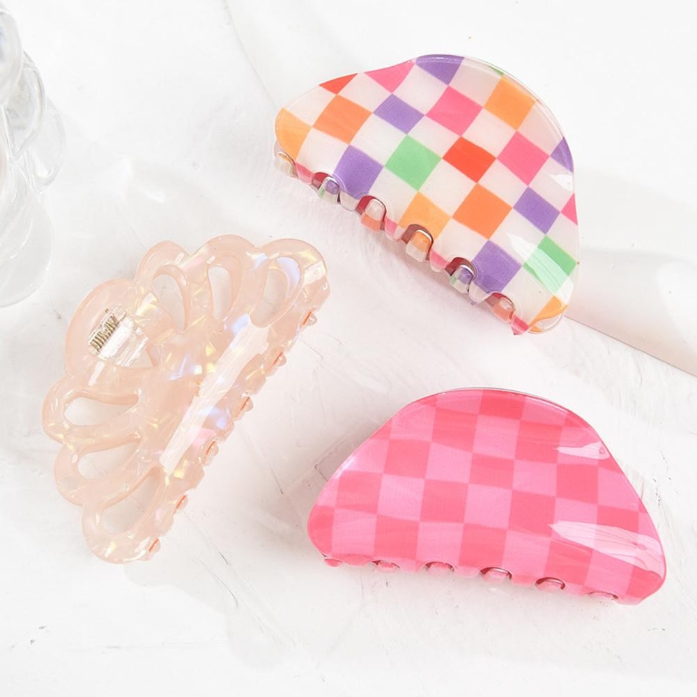 Iridescent Scalloped Claw Hair Clip - Approximately 3" L view 4