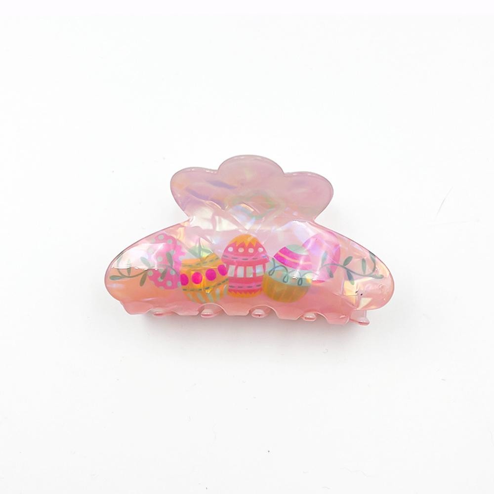 Iridescent Easter Eggs & Flower Claw Hair Clip - Approximately 3" L view 2