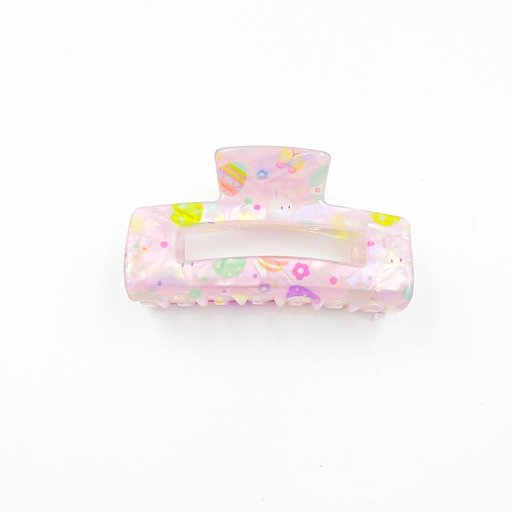 Iridescent Easter Egg & Flower Claw Hair Clip - Approximately 3" L view 2