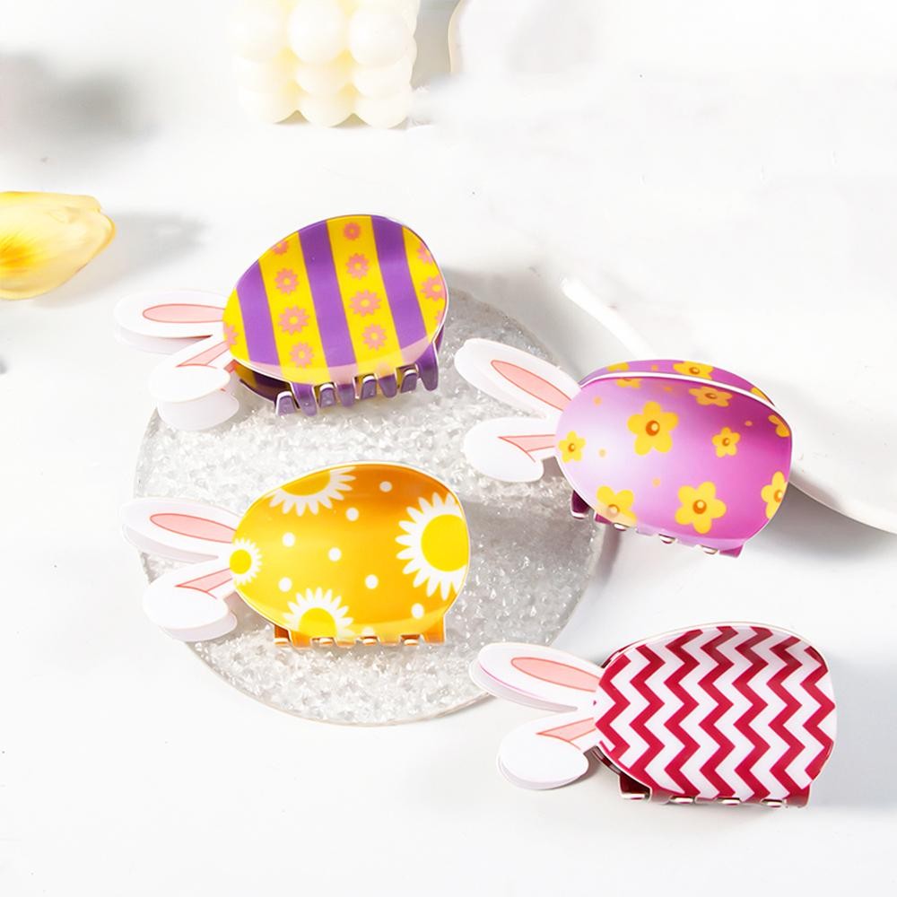 Easter Egg With Bunny Ears Claw Hair Clip - Approximately 4" L view 4