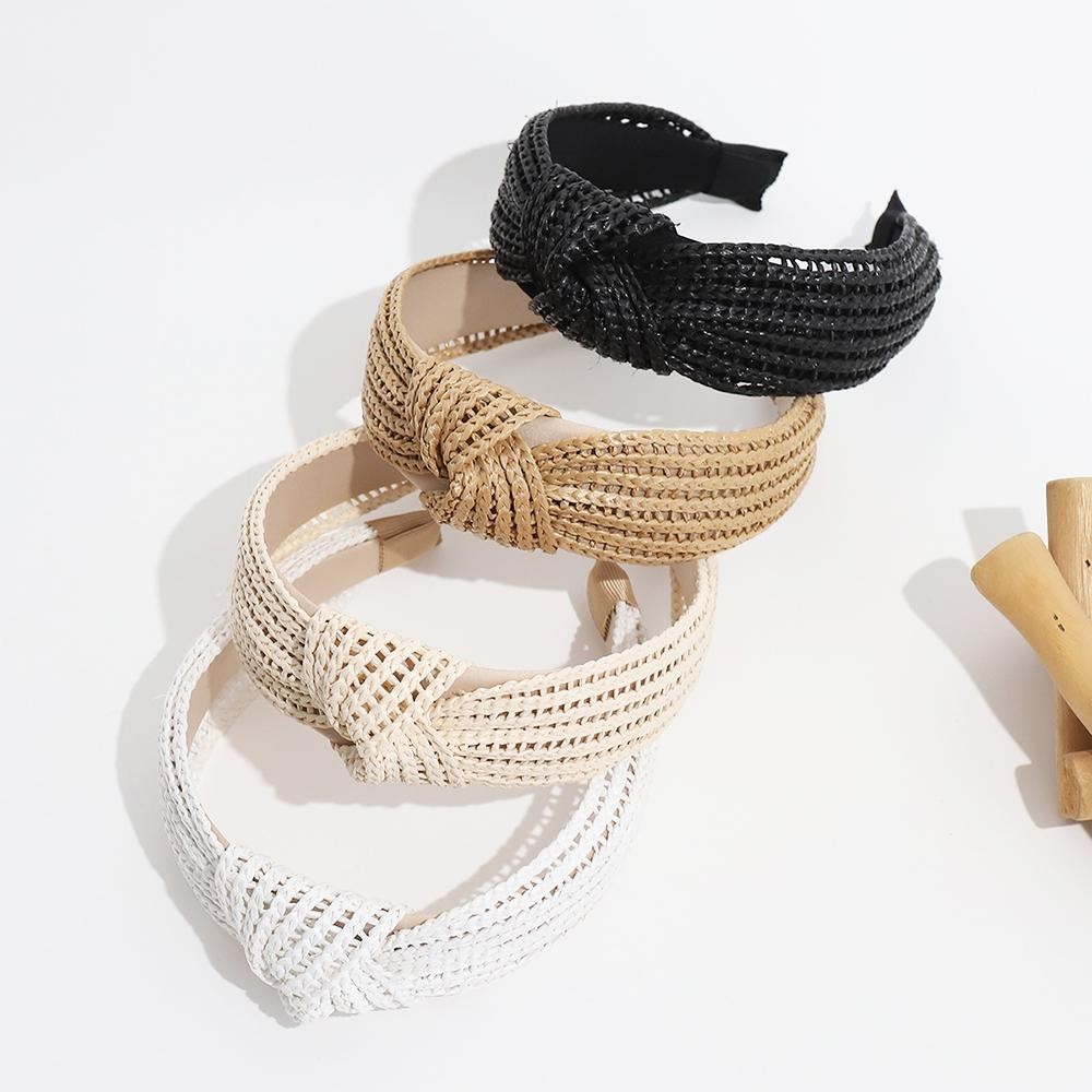 Woven Straw Knotted Headband - One Size Fits Most view 4