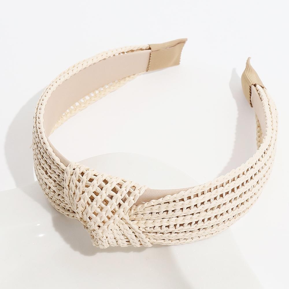 Woven Straw Knotted Headband - One Size Fits Most view 2