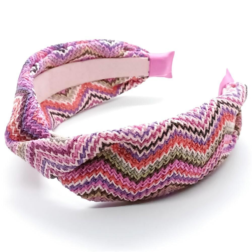 Chevron Woven Straw Headband - One Size Fits Most view 2