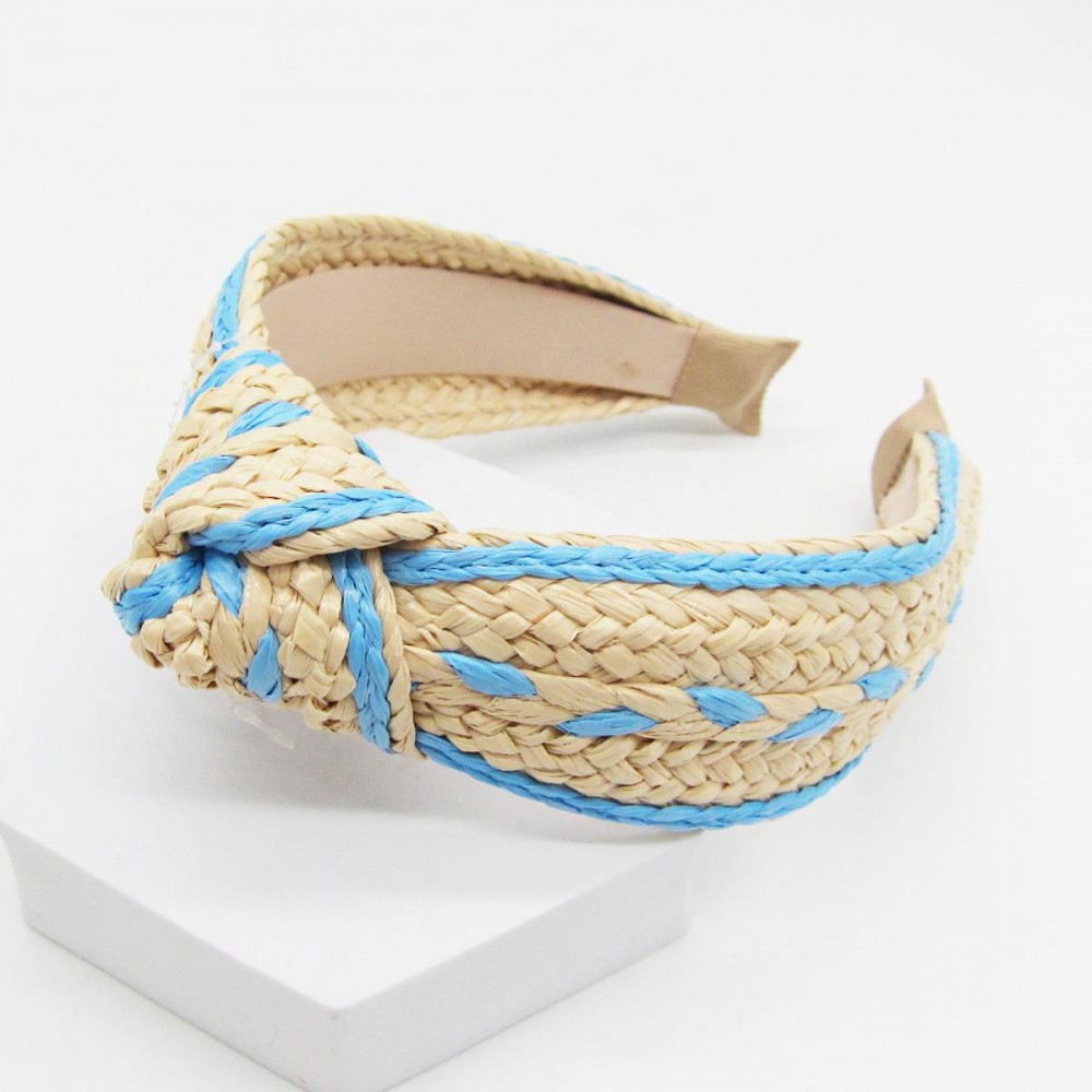 Woven Two Tone Knotted Headband - One Size Fits Most view 2