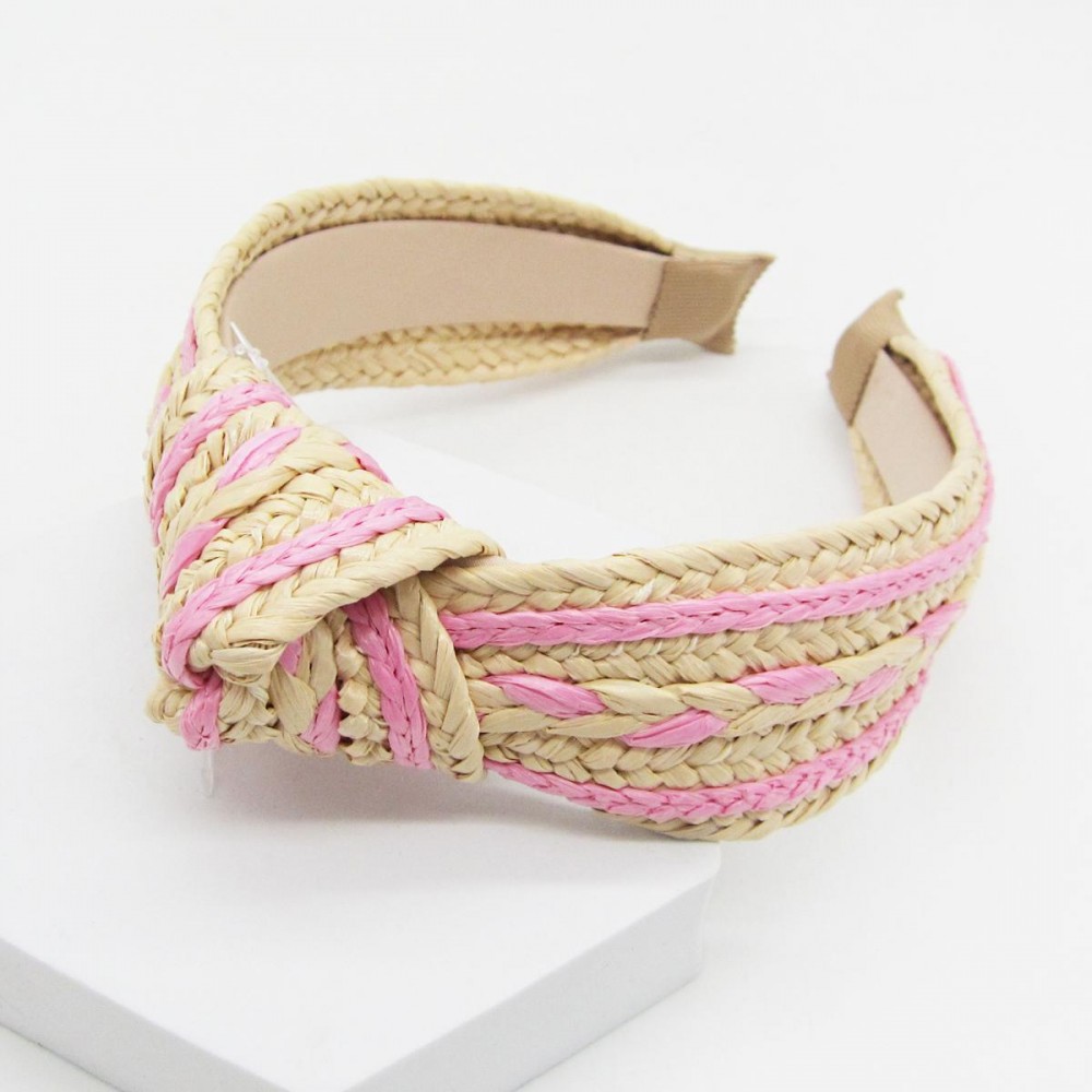 Woven Two Tone Knotted Headband - One Size Fits Most view 2