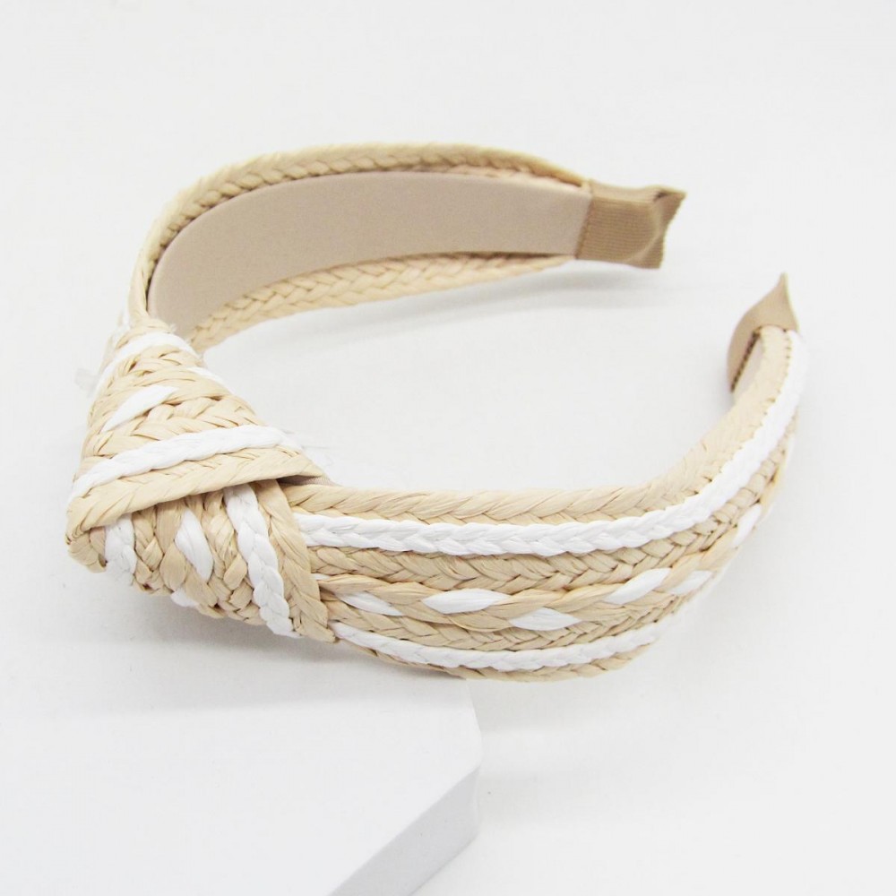 Woven Two Tone Knotted Headband - One Size Fits Most view 2