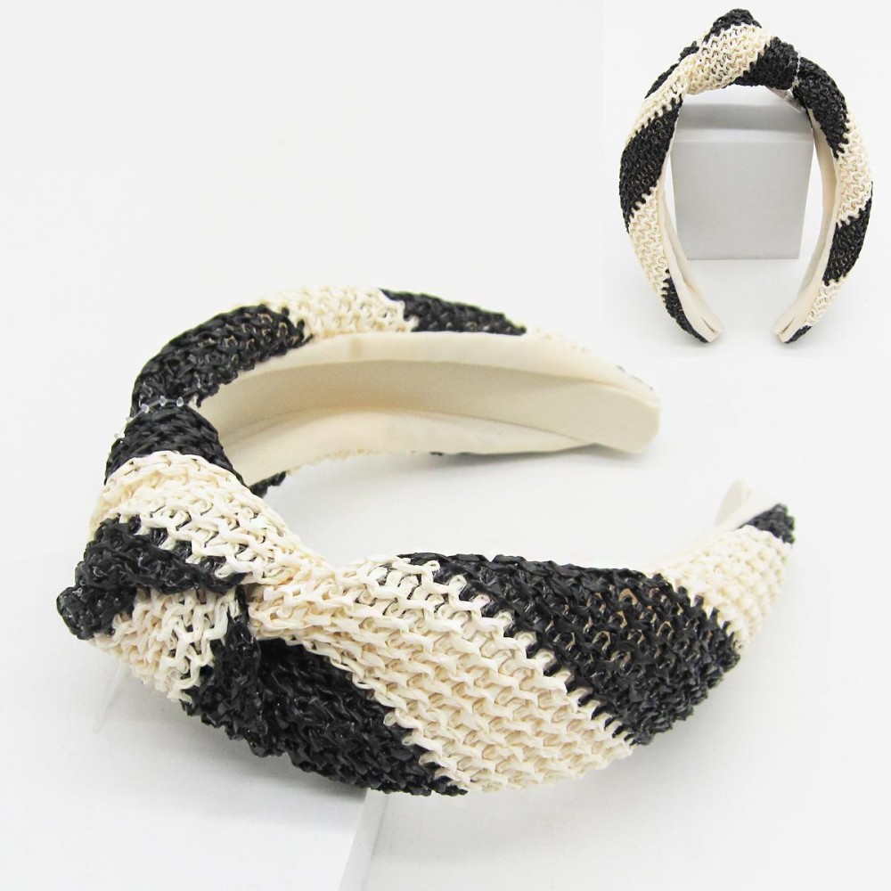 Woven Striped Knotted Headband - One Size Fits Most view 2
