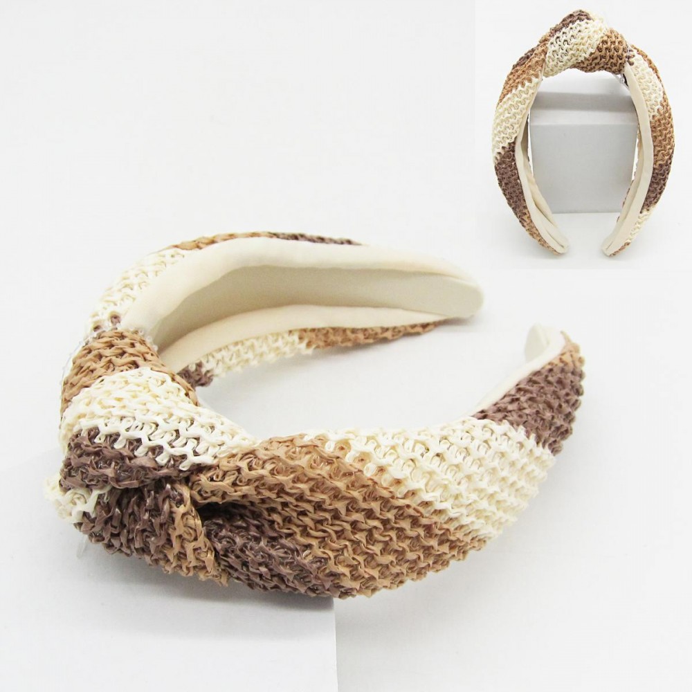 Woven Striped Knotted Headband - One Size Fits Most view 2