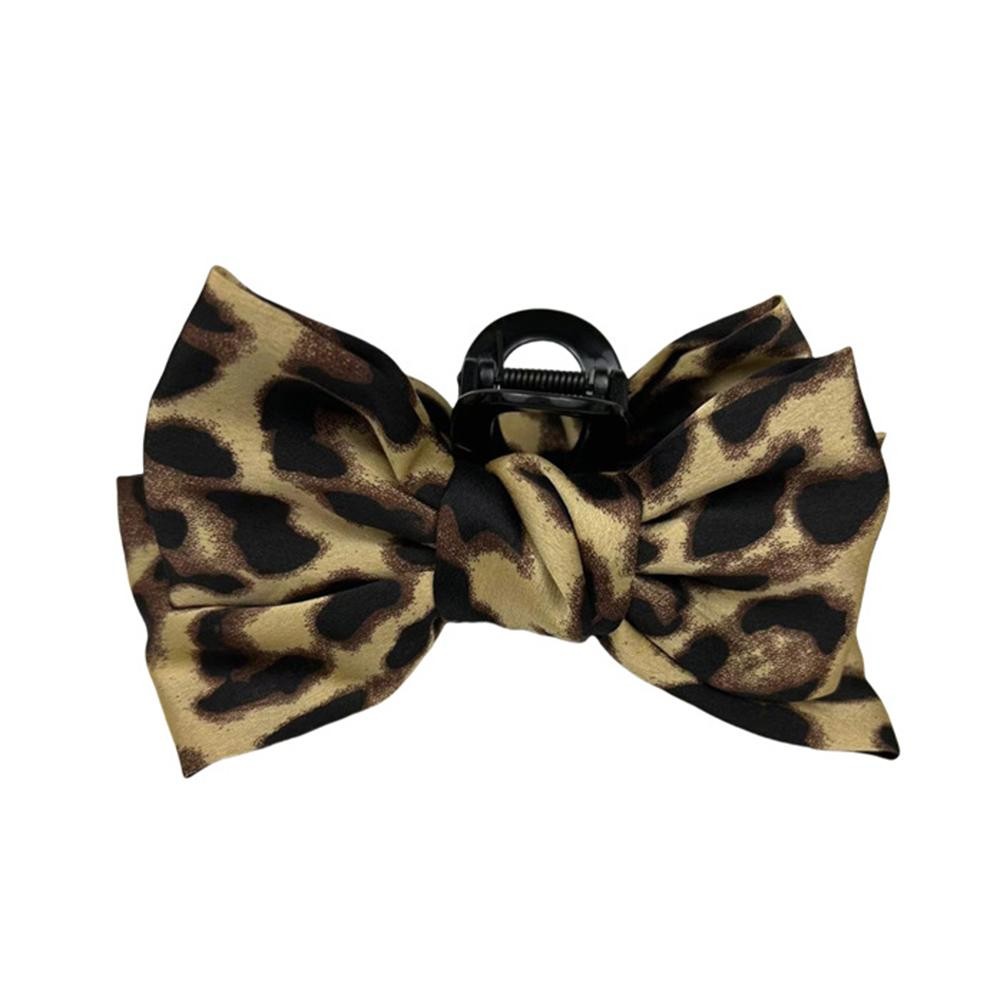 Animal Print Bow Claw Hair Clip - Approximately 6" L view 2