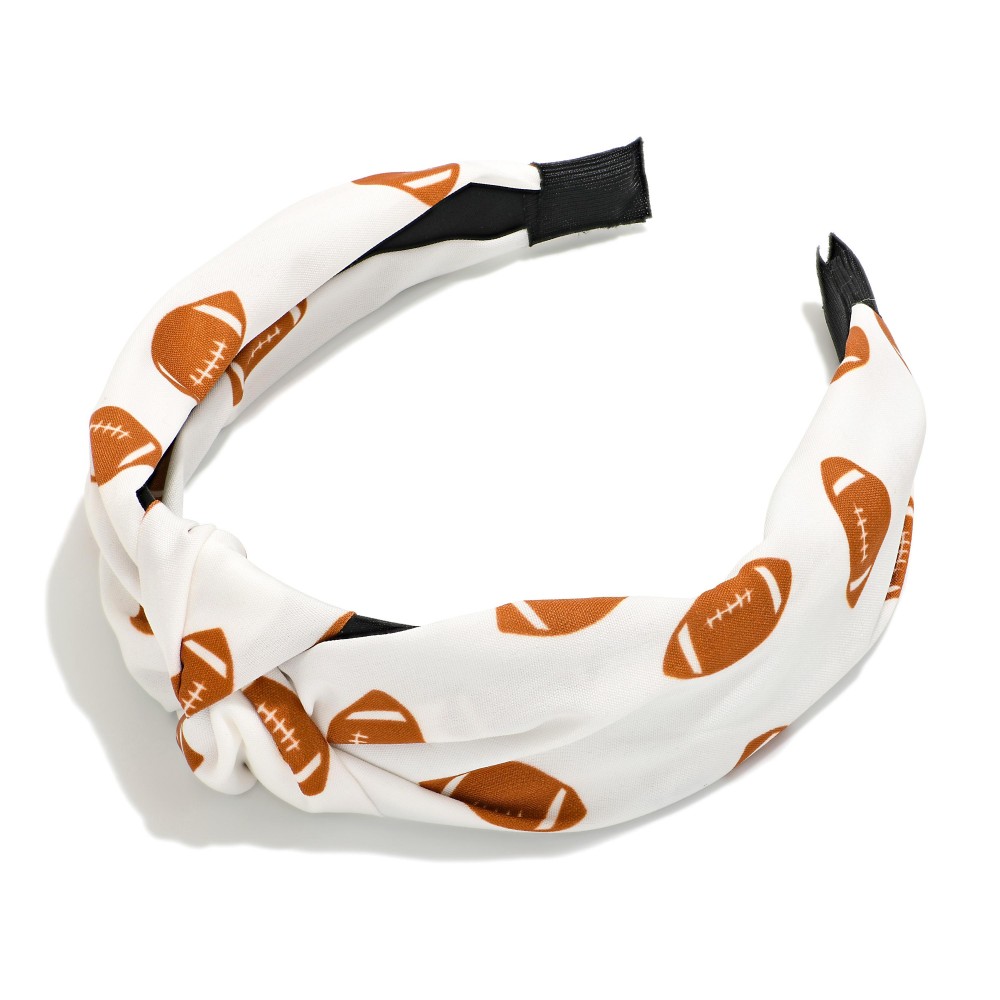 Football Print Knotted Headband - One Size Fits Most view 2