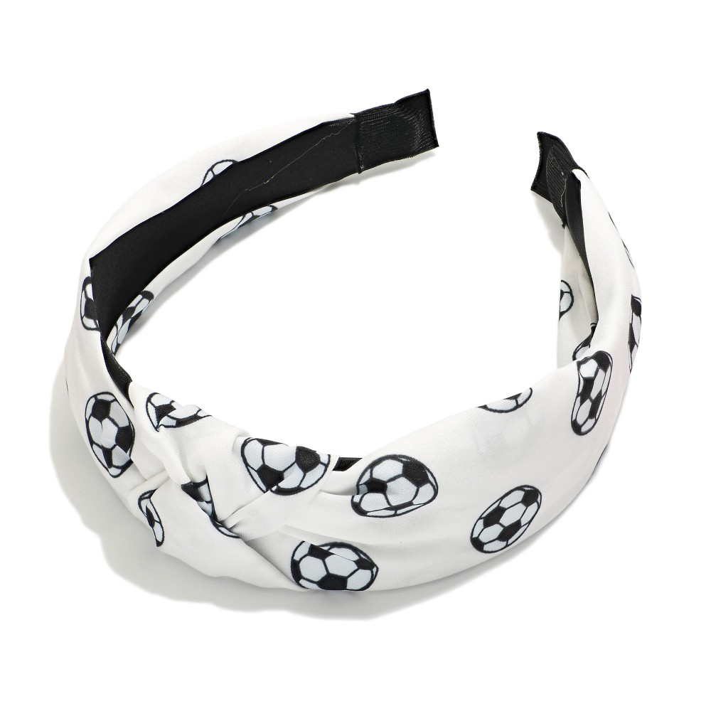 Soccer Ball Print Knotted Headband - One Size Fits Most view 2