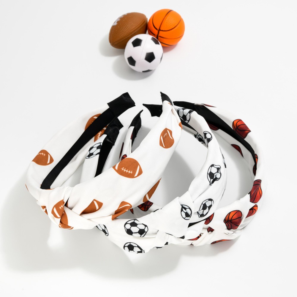 Soccer Ball Print Knotted Headband - One Size Fits Most view 4
