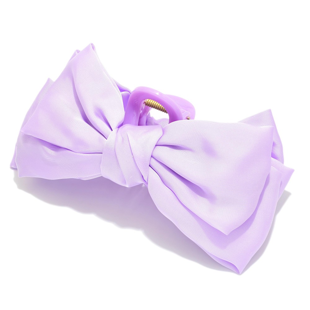 Satin Clip In Hair Bow - Approximately 6" L view 2