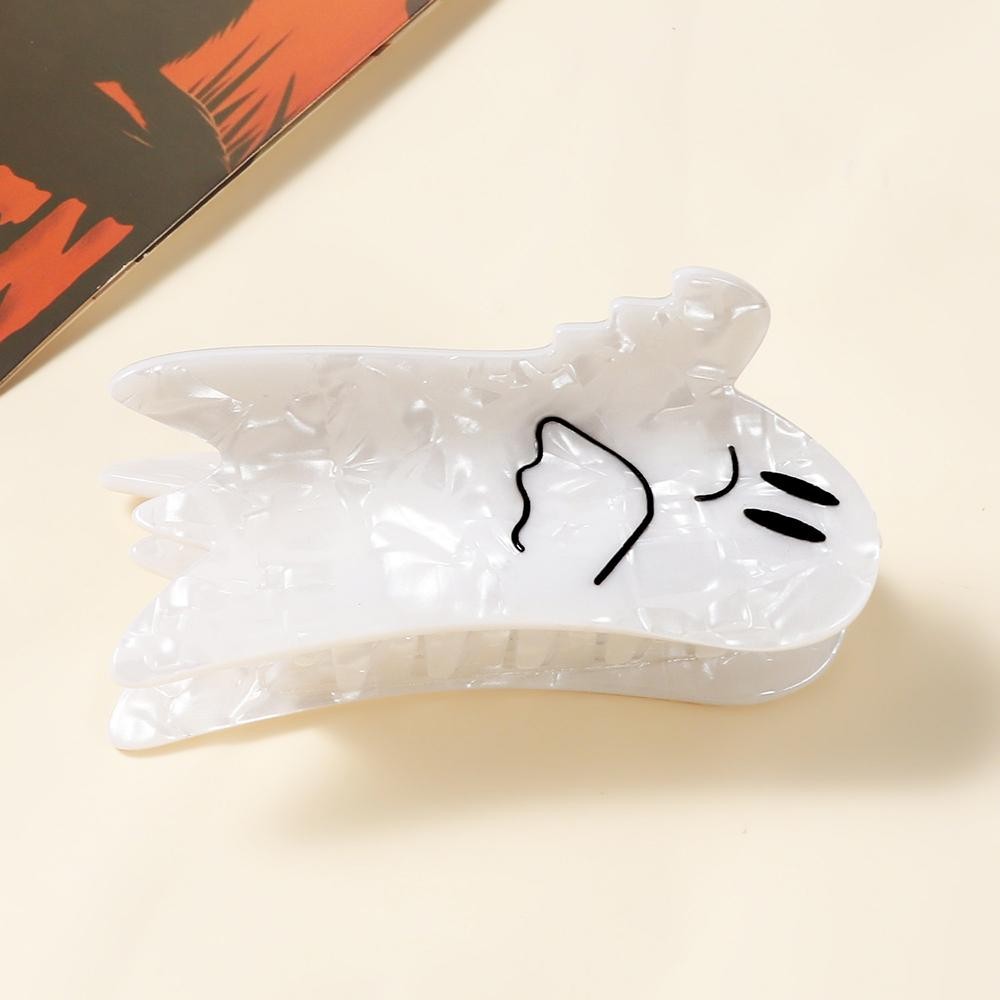 Marbled Acetate Ghost Claw Hair Clip - Approximately 3.25" L view 2