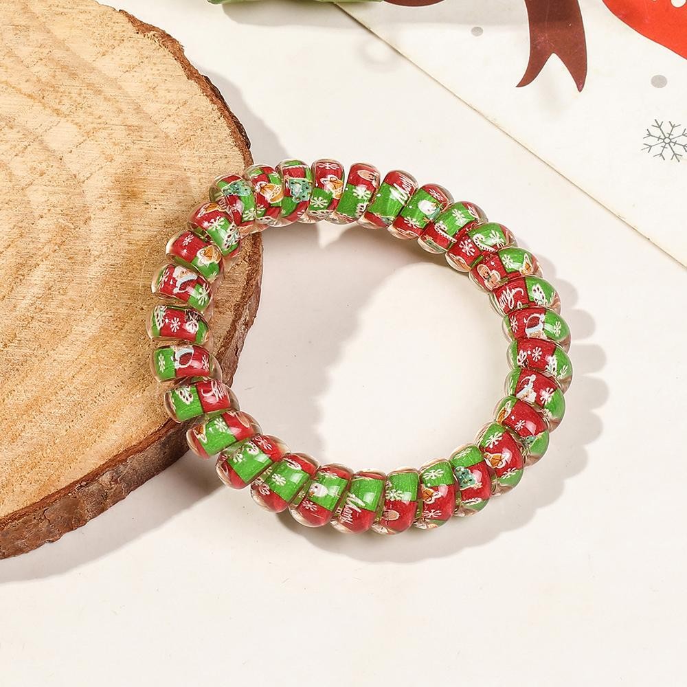 Set Of Three Christmas Spiral Hair Ties - Approximately 1.5" D view 4