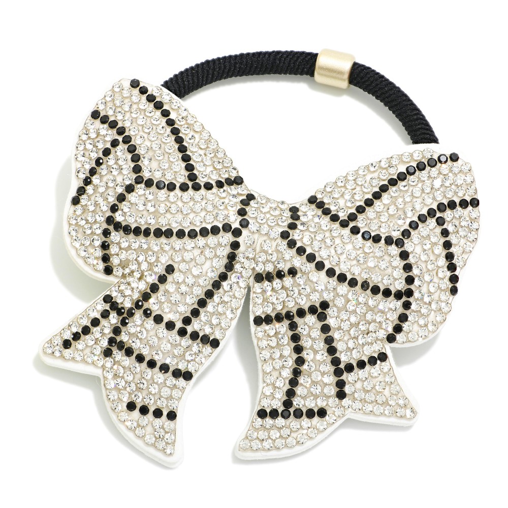 Puffy Rhinestone Sports Ball Hair Tie - Approximately 3" L view 2