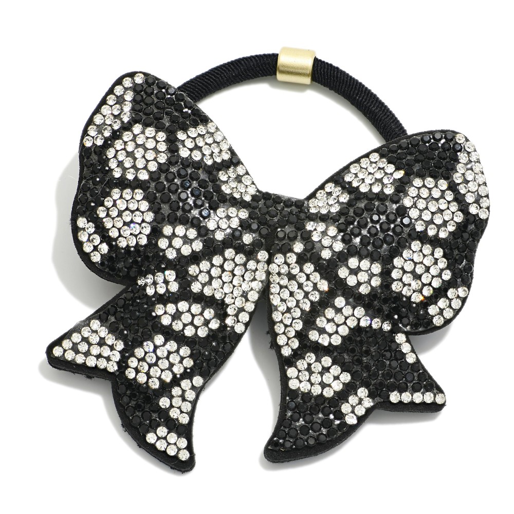 Puffy Rhinestone Sports Ball Hair Tie - Approximately 3" L view 2